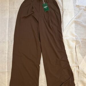 HALARA Brown Wide-Leg Trousers
